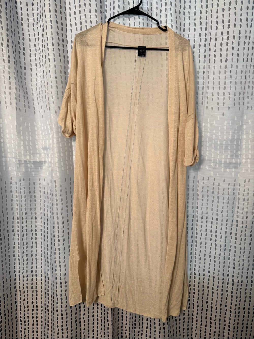 GAP Light Cream Long Open-Front Cardigan